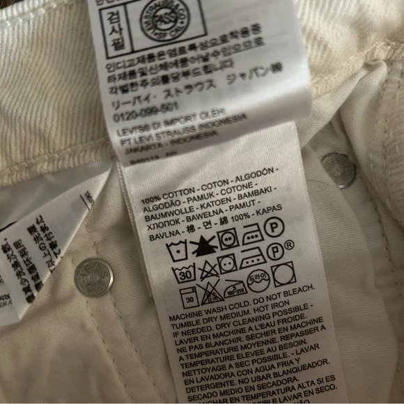 Levi’s 501 Original High Rise Ecru Raw Hem Cropped Women's Jeans - Picture 8 of 8